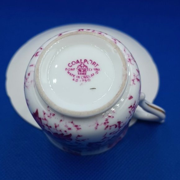 MCM Coalport Maple Time Demitasse Cup & Saucer Pink & White English Bone China - Picture 5 of 10